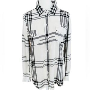 O’ Neill Norma shirt, black & white plaid, size S.